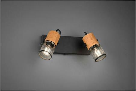 Trio Lighting Tosh Διπλό Σποτ με Ντουί E14 Μαύρο