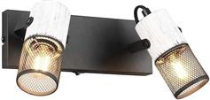 Trio Lighting Tosh Διπλό Σποτ σε Λευκό χρώμα Ξύλο 804370234