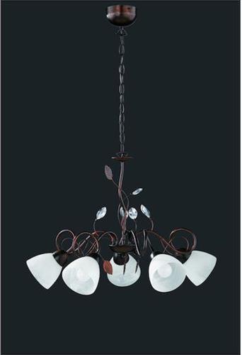 Trio Lighting Traditio Μοντέρνο Κρεμαστό Φωτιστικό Πολύφωτο με Κρύσταλλα και 5 Λαμπτήρες E14 Καφέ Antique