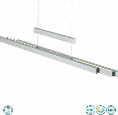 Trio Lighting Trajan Μοντέρνο Κρεμαστό Φωτιστικό Ράγα με Ενσωματωμένο LED Ασημί