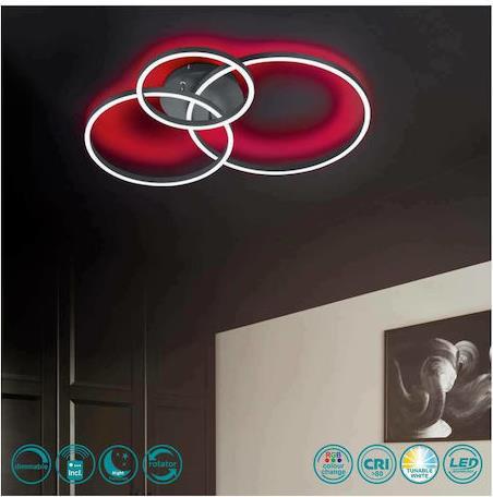 Trio Lighting Winona Μοντέρνα Μεταλλική Πλαφονιέρα Οροφής με Ενσωματωμένο LED Μαύρη 78cm