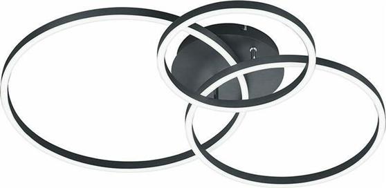 Trio Lighting Winona Μοντέρνα Μεταλλική Πλαφονιέρα Οροφής με Ενσωματωμένο LED Μαύρη 78cm