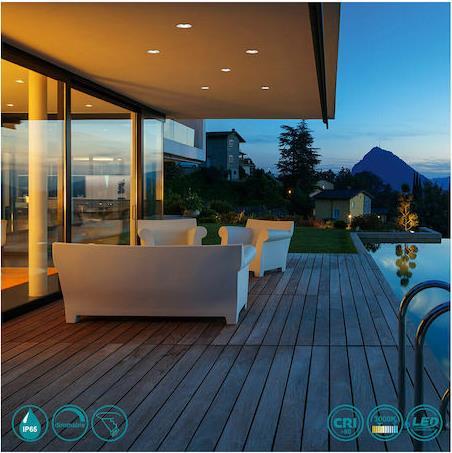 Trio Lighting Zagros Στρογγυλό Μεταλλικό Χωνευτό Σποτ με Ενσωματωμένο LED και Θερμό Λευκό Φως Ασημί 5x8cm 650710106