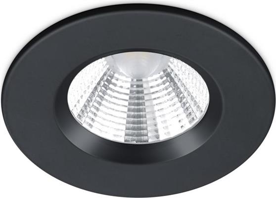 Trio Lighting Zenia Στρογγυλό Μεταλλικό Χωνευτό Σποτ με Ενσωματωμένο LED σε Μαύρο χρώμα 8.5x8.5cm 680710132