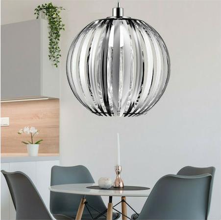 Trio Lighting Zucca Μοντέρνο Κρεμαστό Φωτιστικό Μονόφωτο με Ντουί E27 Ασημί