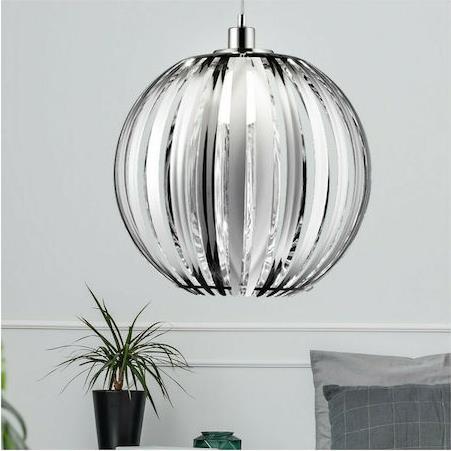Trio Lighting Zucca Μοντέρνο Κρεμαστό Φωτιστικό Μονόφωτο με Ντουί E27 Ασημί