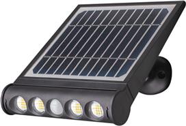 V-TAC Στεγανό Ηλιακό Φωτιστικό Επιτοίχιας Τοποθέτησης IP65 με Ανιχνευτή Κίνησης και Αισθητήρα Φωτός και Φυσικό Λευκό Φως σε Μαύρο Χρώμα 6849