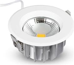 V-TAC Στρογγυλό Μεταλλικό Χωνευτό Σποτ με Ενσωματωμένο LED και Φυσικό Λευκό Φως σε Λευκό χρώμα 22.1x22.1cm 211277