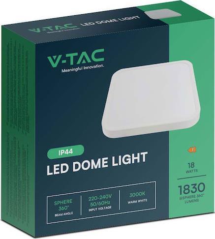 V-TAC Τετράγωνο Εξωτερικό LED Panel 18W με Θερμό Λευκό Φως 3000K 76241