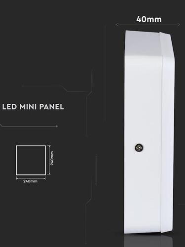 V-TAC Τετράγωνο Εξωτερικό LED Panel Ισχύος 22W με Φυσικό Λευκό Φως 24x24cm 4929