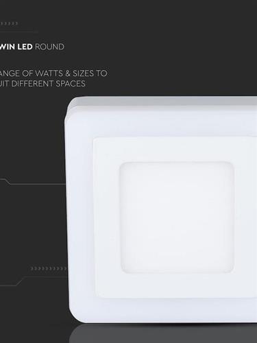 V-TAC Τετράγωνο Εξωτερικό LED Panel Ισχύος 22W με Φυσικό Λευκό Φως 24x24cm 4929