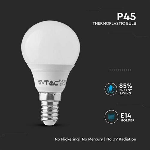 V-TAC VT-236 Λάμπα LED για Ντουί E14 και Σχήμα G45 Θερμό Λευκό 470lm 168