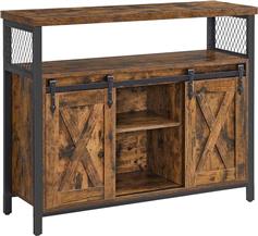 Vasagle Μπουφές από Ξύλο & Μέταλλο Σκούρο Καφέ 100x33x80cm LSC092B01