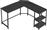 Vasagle Γωνιακό Γραφείο Ξύλινο με Μεταλλικά Πόδια Μαύρο 138x138x75cm LWD072B56