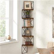 Vasagle Γωνιακό Ράφι Τοίχου Καφέ 20x20x127.5cm LLS851B01