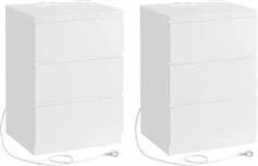 Vasagle Κομοδίνα Ξύλινα Λευκά Σετ 2τμχ 40x35x59cm LET831W14