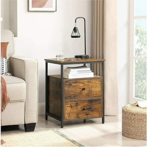 Vasagle Κομοδίνο Καφέ 45x45x60cm LET067B01