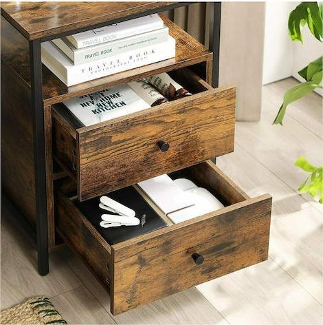 Vasagle Κομοδίνο Καφέ 45x45x60cm LET067B01