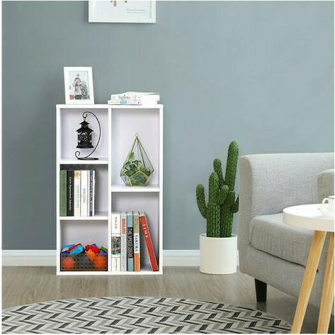 Vasagle Ξύλινη Βιβλιοθήκη Λευκή 50x24x80cm LBC25WT
