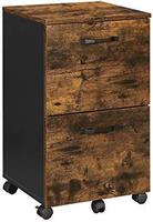 Vasagle Ντουλάπι Γραφείου Ξύλινο με Ροδάκια & Συρτάρια Rustic Brown-Μαύρο 42x40x70cm OFC040B01