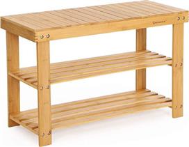 Vasagle Παπουτσοθήκη από Μπαμπού με 2 Ράφια 70x28x45cm LBS04N