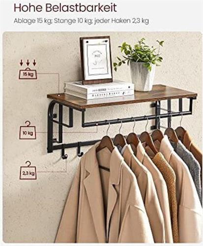 Vasagle Ράφι Τοίχου 66x30x27cm LCR12BX