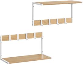Vasagle Ράφι Τοίχου Δρυς Λευκό Σετ 2τμχ 50x24.2x26.5cm LCR830W09