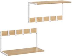 Vasagle Ράφι Τοίχου Δρυς Λευκό Σετ 2τμχ 50x24.2x26.5cm LCR830W09