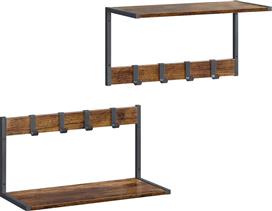Vasagle Ράφι Τοίχου Rustin Brown Σετ 2τμχ 50x24x27cm LCR830B01