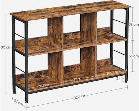 Vasagle Ραφιέρα Δαπέδου Καφέ 120x33x80cm LLS104B01
