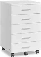 Vasagle Συρταριέρα Γραφείου από Ξύλο με Ροδάκια & Συρτάρια Λευκό Χρώμα 40x42x65.7cm OFC081W01