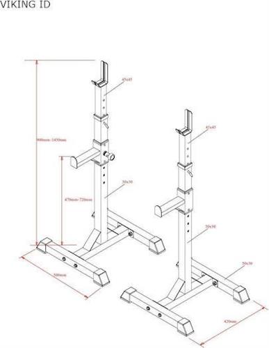 Viking BR-25 Ορθοστάτες για Μπάρες Βαρών Ρυθμιζόμενοι