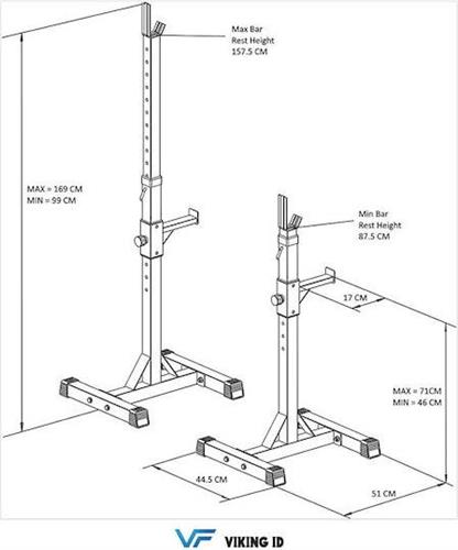 Viking BR-25 Ορθοστάτες για Μπάρες Βαρών Ρυθμιζόμενοι