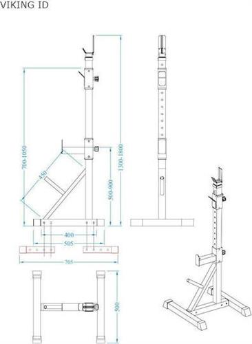 Viking BR-51 Ορθοστάτες για Μπάρες Βαρών Ορθοστάτες Ρυθμιζόμενοι
