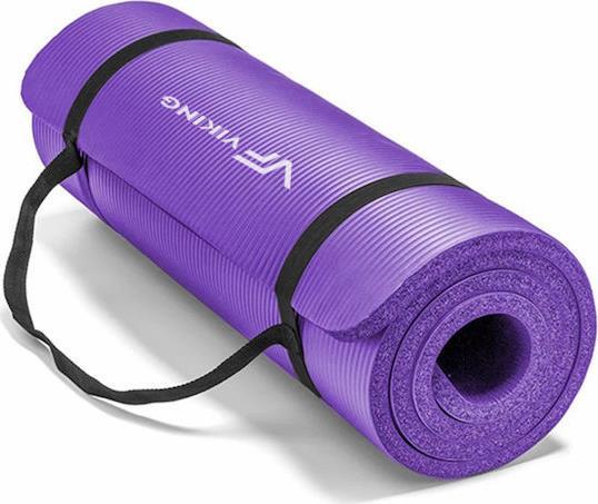 Viking C-3016 Στρώμα Γυμναστικής Yoga-Pilates Μωβ με Κρίκους 186x60x1.5cm