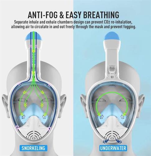 Viking F-200 Μάσκα Θαλάσσης Σιλικόνης Full Face Λευκή L/XL