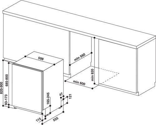 Whirlpool WIC 3C33 PFE Πλήρως Εντοιχιζόμενο Πλυντήριο Πιάτων για 14 Σερβίτσια Π60cm